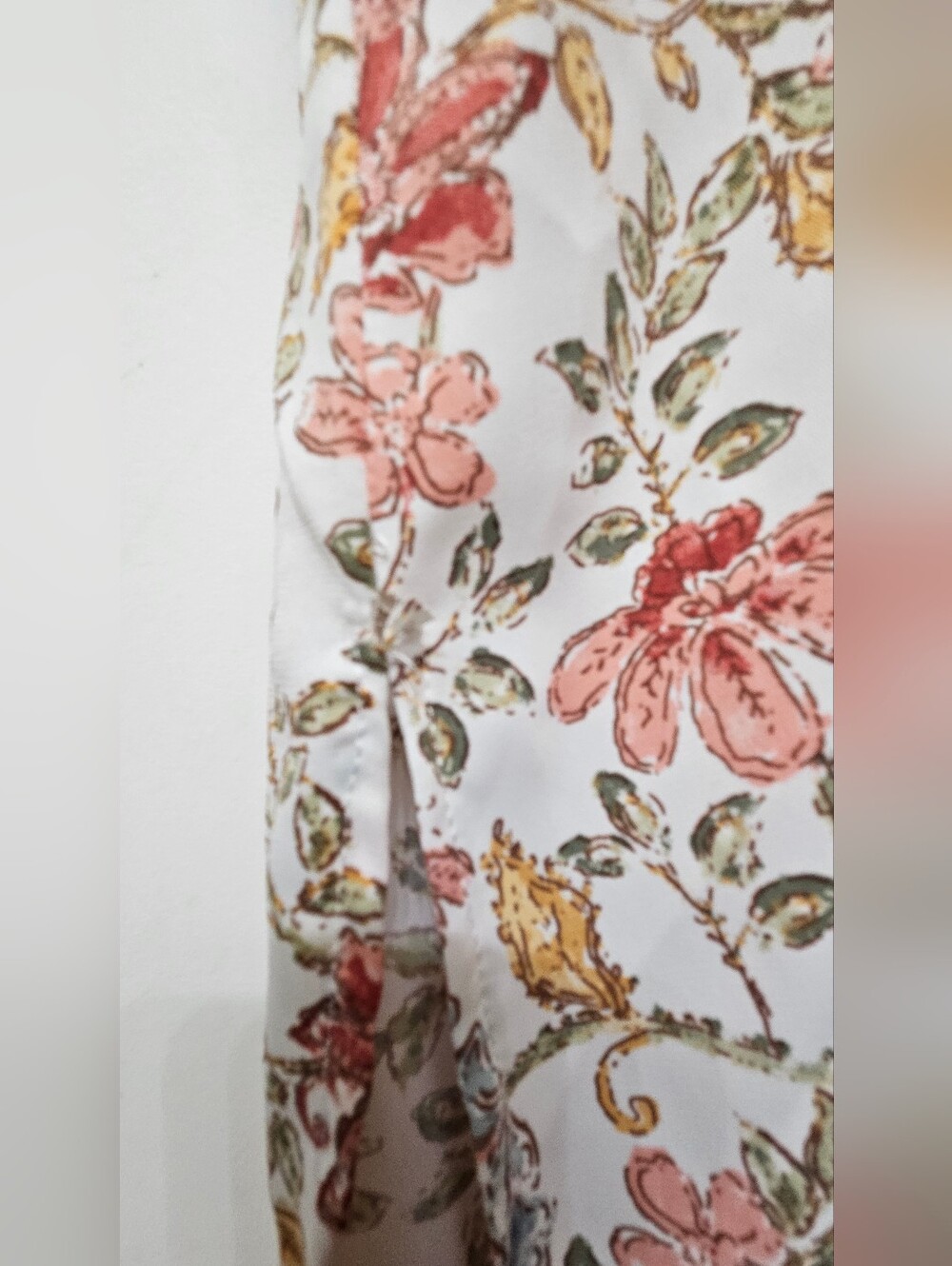Lucky Brand Floral Tie-Waist Shirt Dress in Cream and Pink - Picture 12 of 12